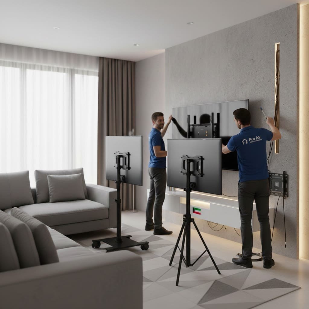 دليل شامل لتجهيز المعارض، تركيب ستاندات الشاشات، وأماكن بيع الستاندات الاحترافية بجميع مناطق الكويت.