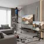 تركيب شاشات عملاقة 75 و 85 بوصة بالكويت | تثبيت آمن مع الكفالة